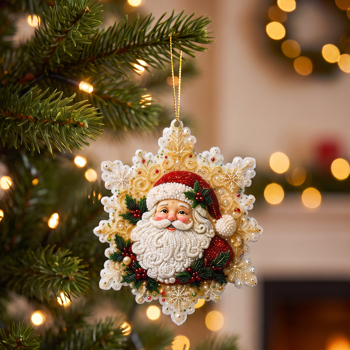 6-Piece DIY Diamond Painting Set for Christmas Ornaments & Decor