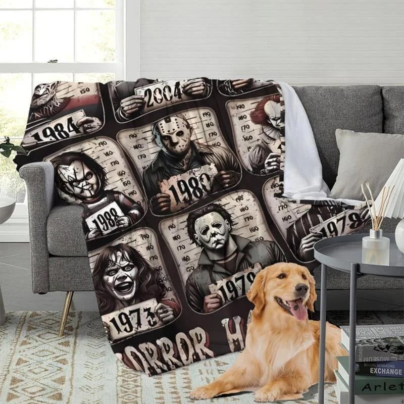 Soft Horror-Themed Fleece Blanket