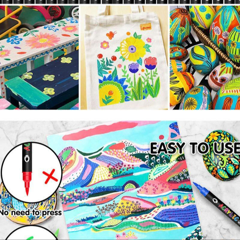 Acrylic Paint Markers with Dual Tips