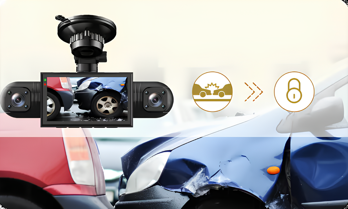 Professional 360° Dashcam - 4 Lenses for Full Coverage - Full HD Night Vision & Loop Recording