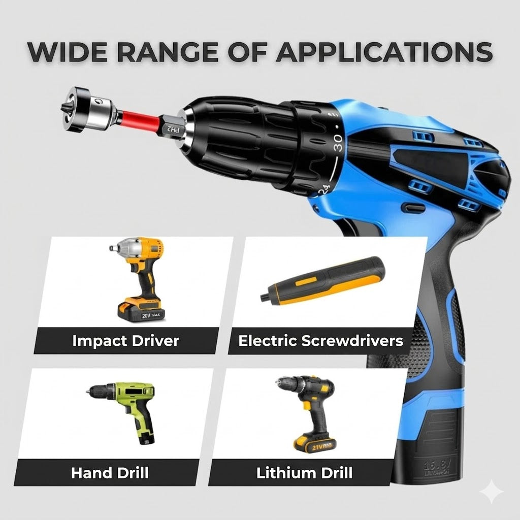 Magnetic S2 Steel Screwdriver Bits with Depth Stop