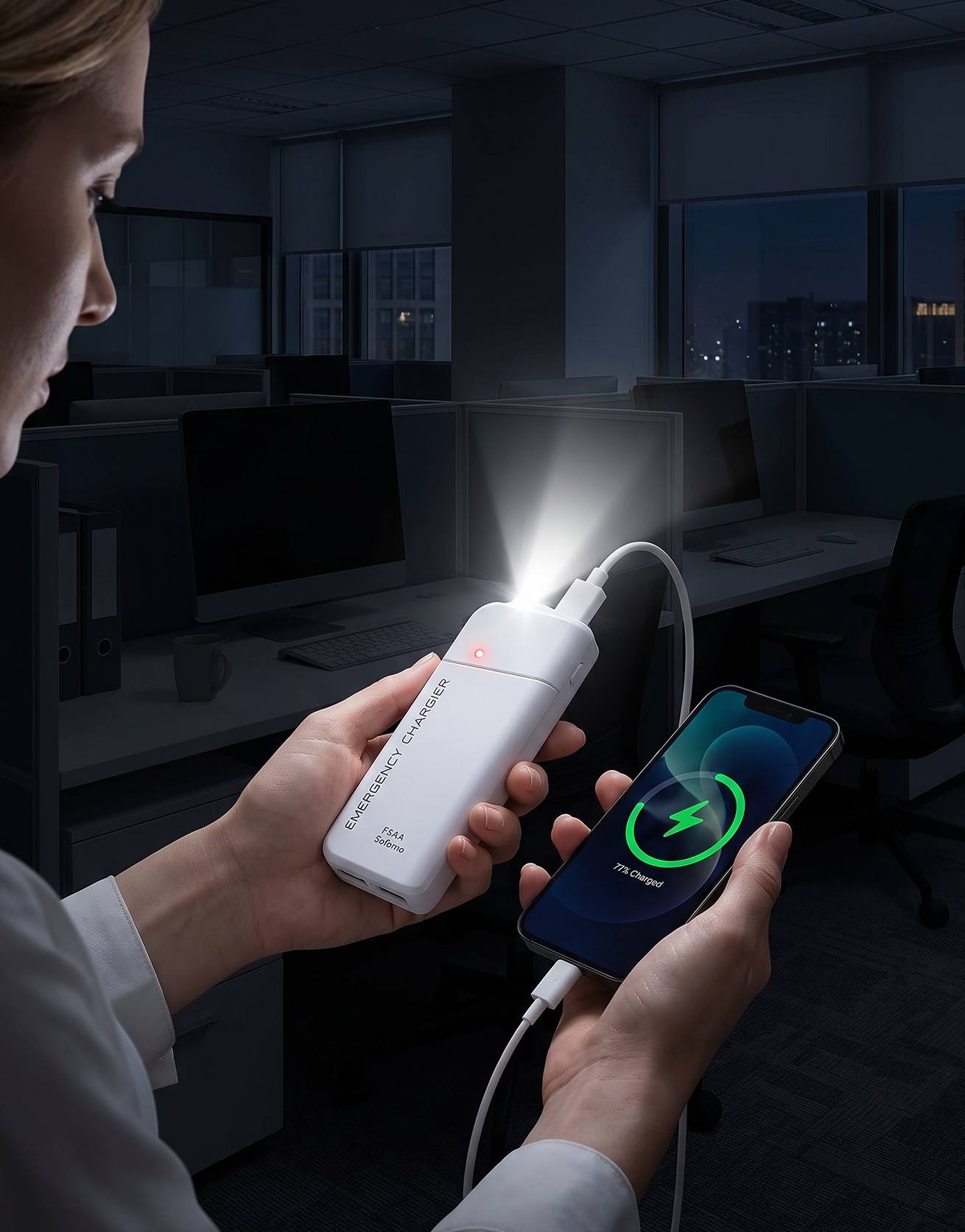 AA Battery Power Bank with LED Flashlight – Emergency Backup Power for Your Phone
