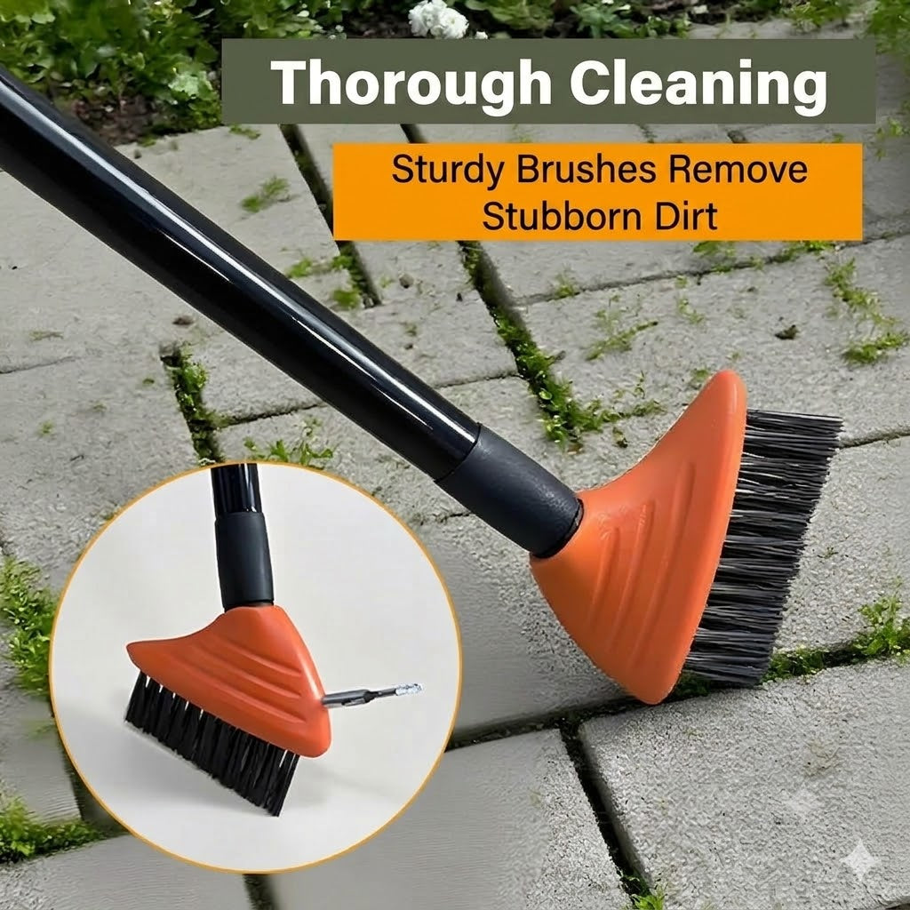 🧹Grout Brush Set for Tiles – 3-in-1 Garden Tool for Patio and Driveway