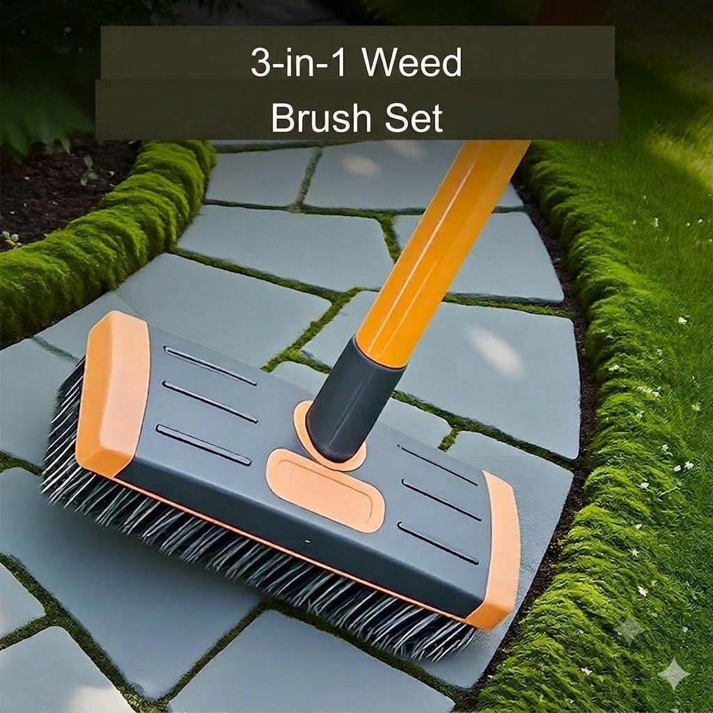 🧹Grout Brush Set for Tiles – 3-in-1 Garden Tool for Patio and Driveway
