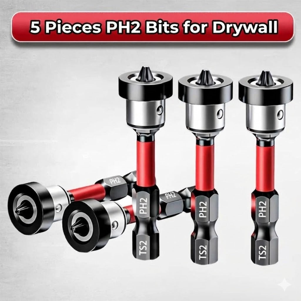 Magnetic S2 Steel Screwdriver Bits with Depth Stop