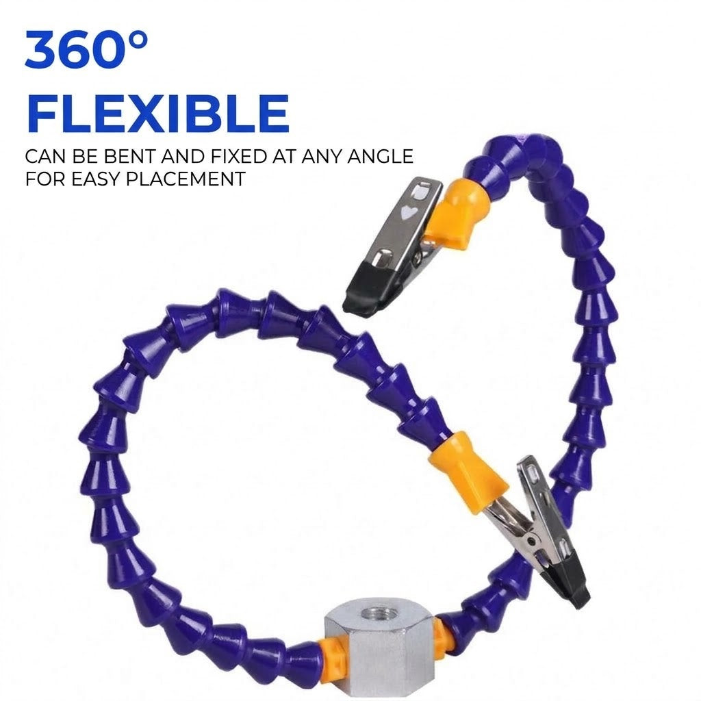 Soldering station with flexible arms