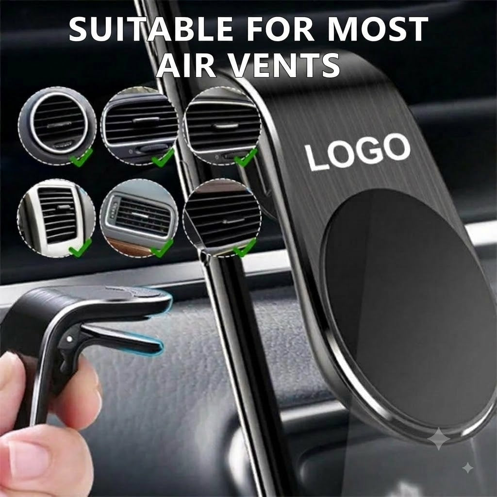 MagSafe Car Phone Holder with Logo / Magnetic Phone Mount with Emblem