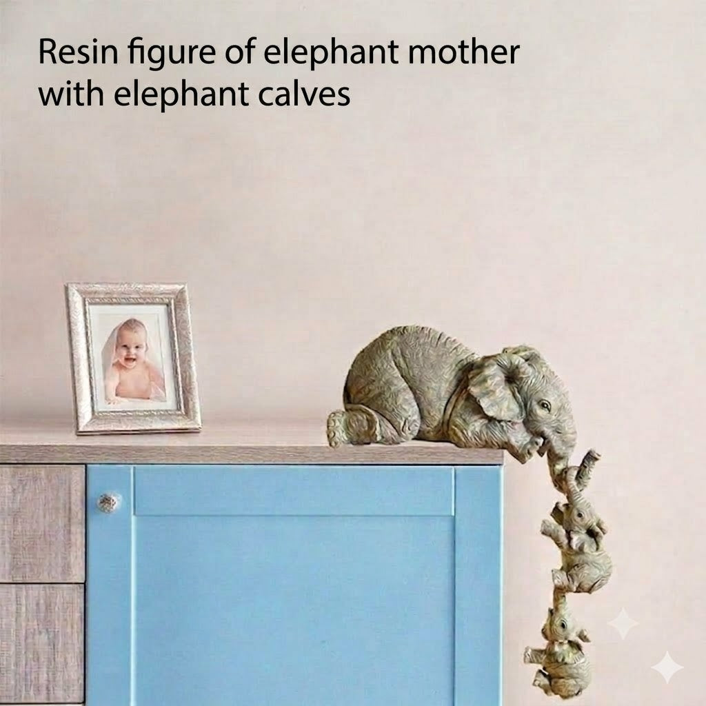 Elephant-Shaped Resin Ornament β A Symbol of Close Family Bonds