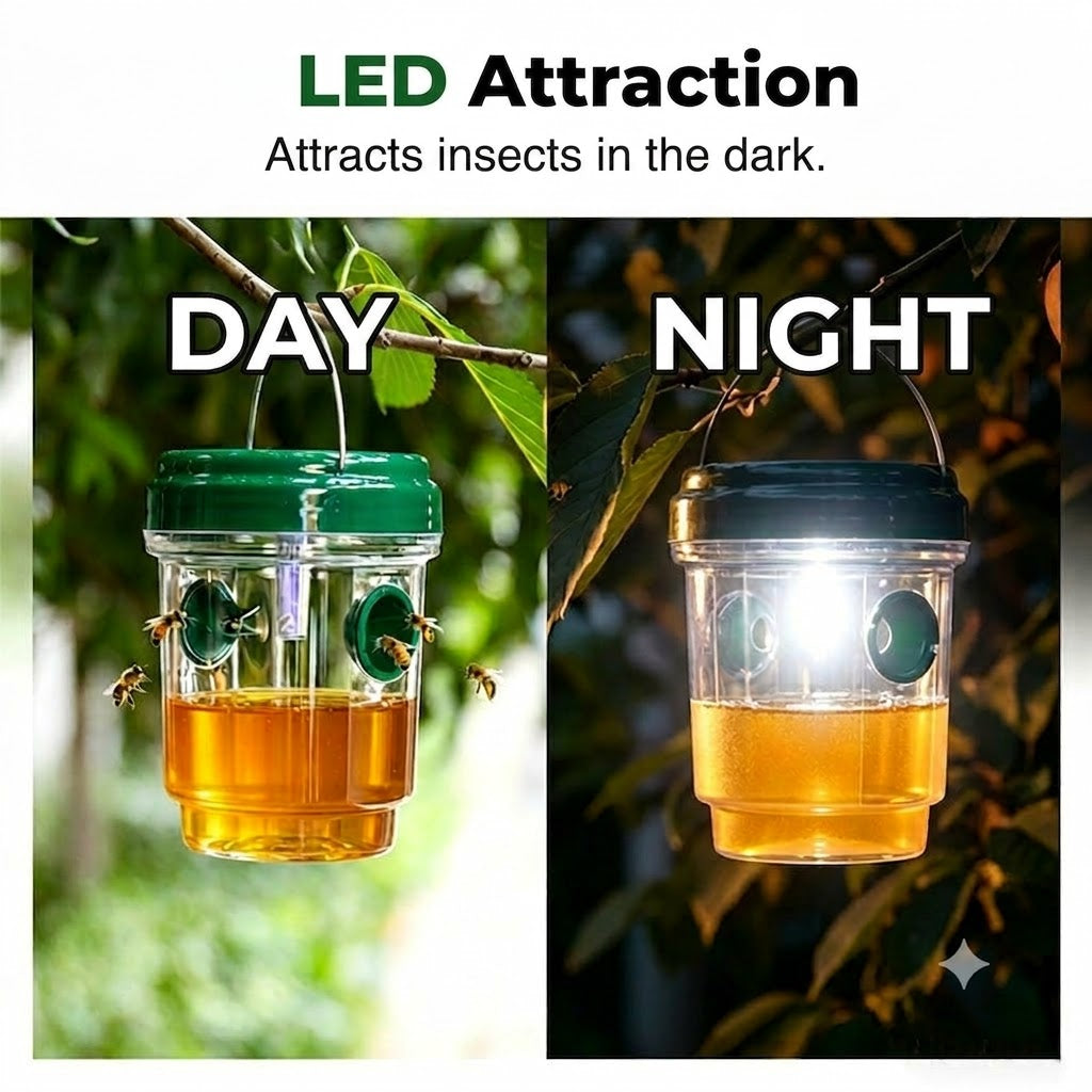 Solar Hanging Wasp Trap & Fly Catcher