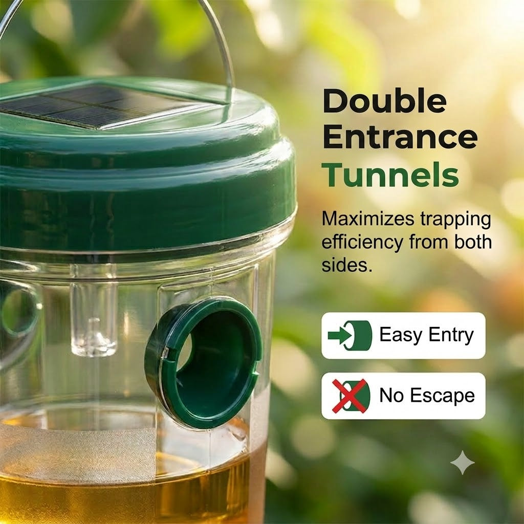 Solar Hanging Wasp Trap & Fly Catcher