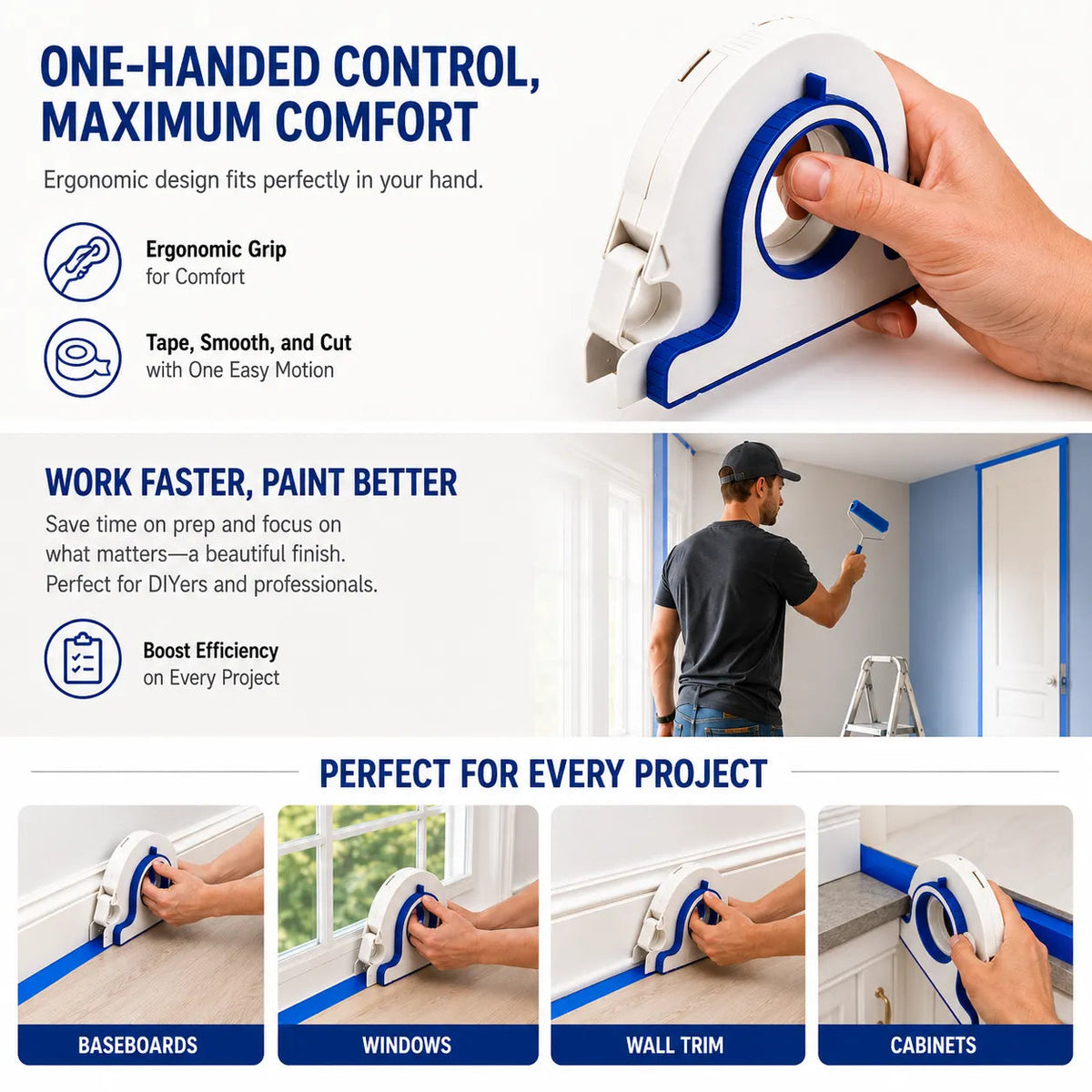 Efficient Masking Tape Dispenser for Painting
