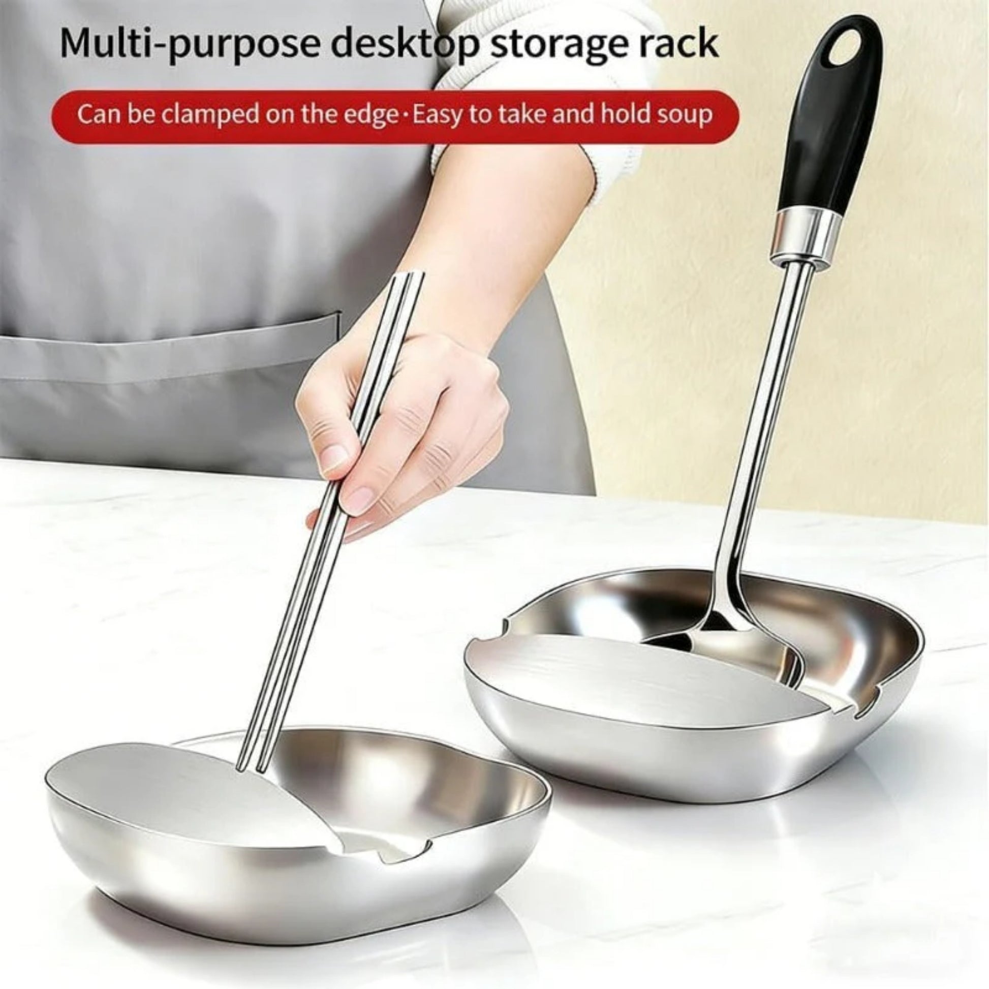 Luxury Stainless Steel Spoon Rest for Kitchen Counter – High-Quality Ladle Holder