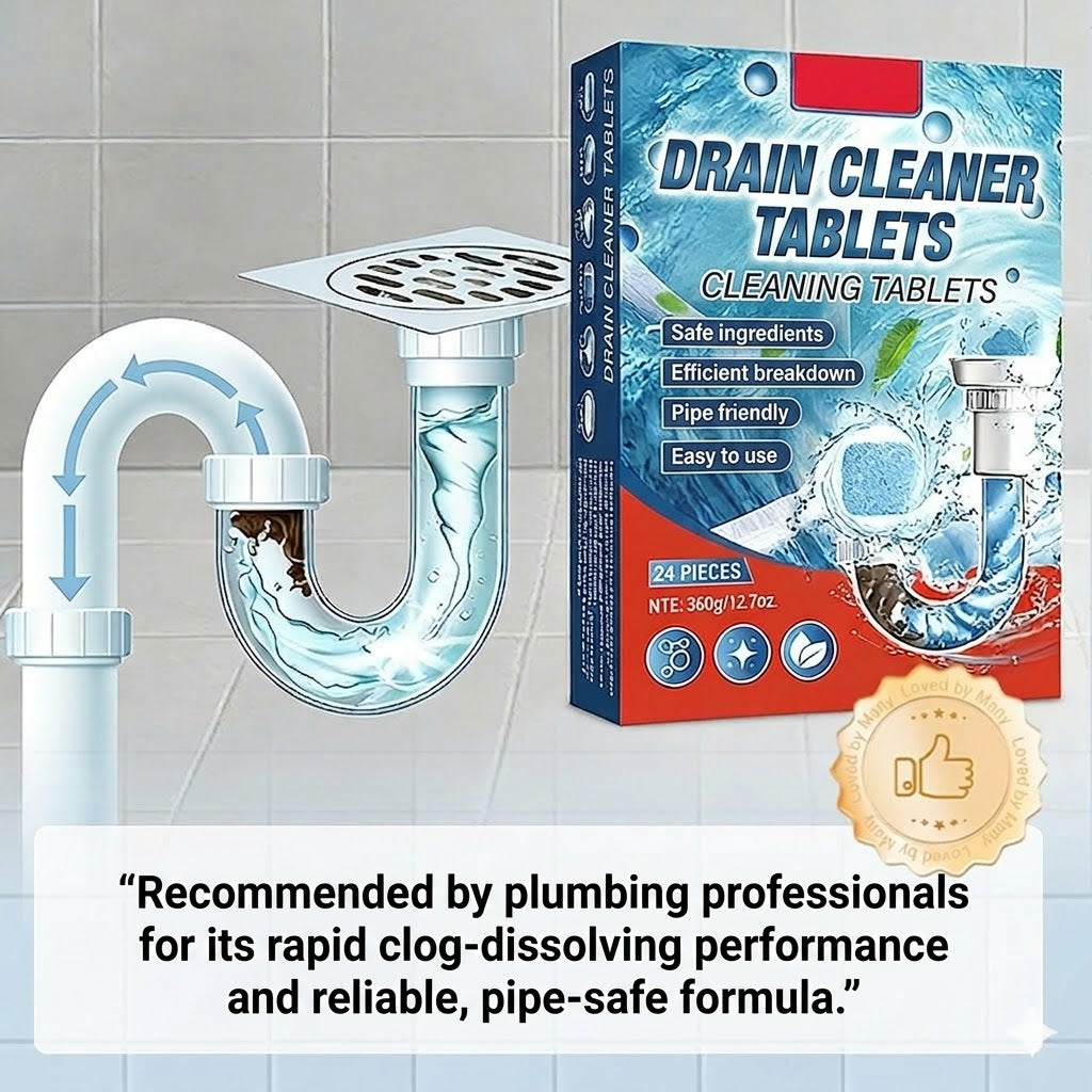 ๐ฝ Fast-Acting Drain Clog Remover Tablets โ Suitable for Kitchens, Bathrooms, and Drains