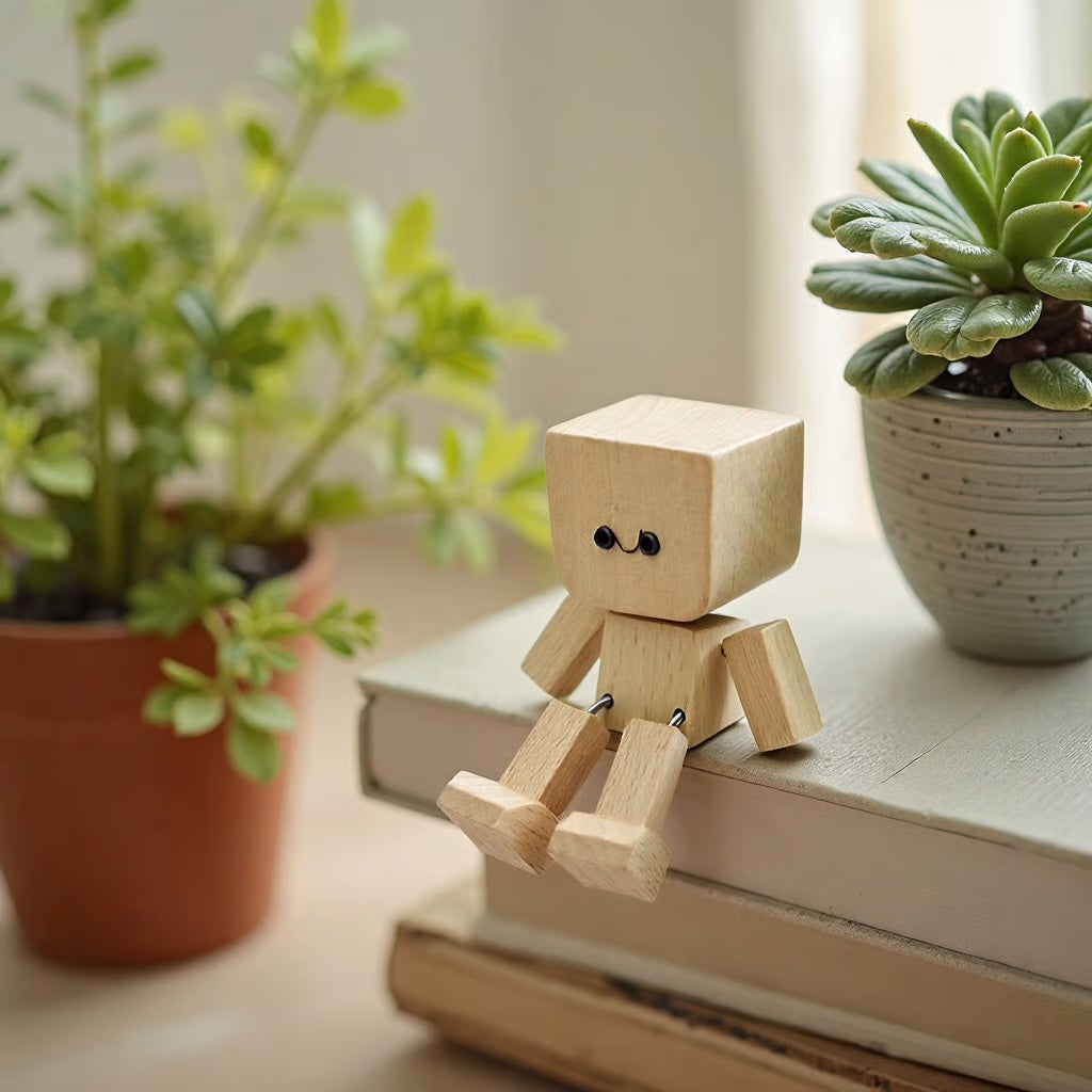 Charming Wooden Figure – 12 Facial Expressions