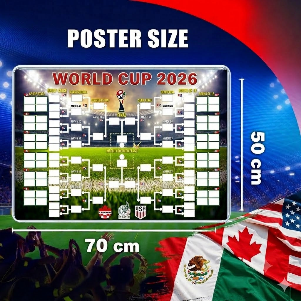 2026 World Cup Bracket Poster – Fill it in, place your bets, and follow the whole tournament.