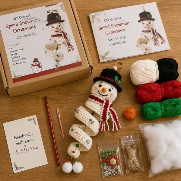 Start crocheting your spiral snowman now!