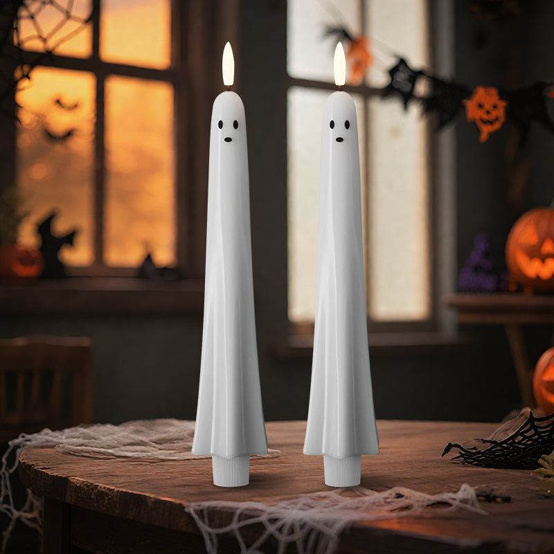 ππ» Remote-Controlled Ghost LED Candles with 3D Flickering Wick π―οΈπ‘ 1 Set (2 Pcs)