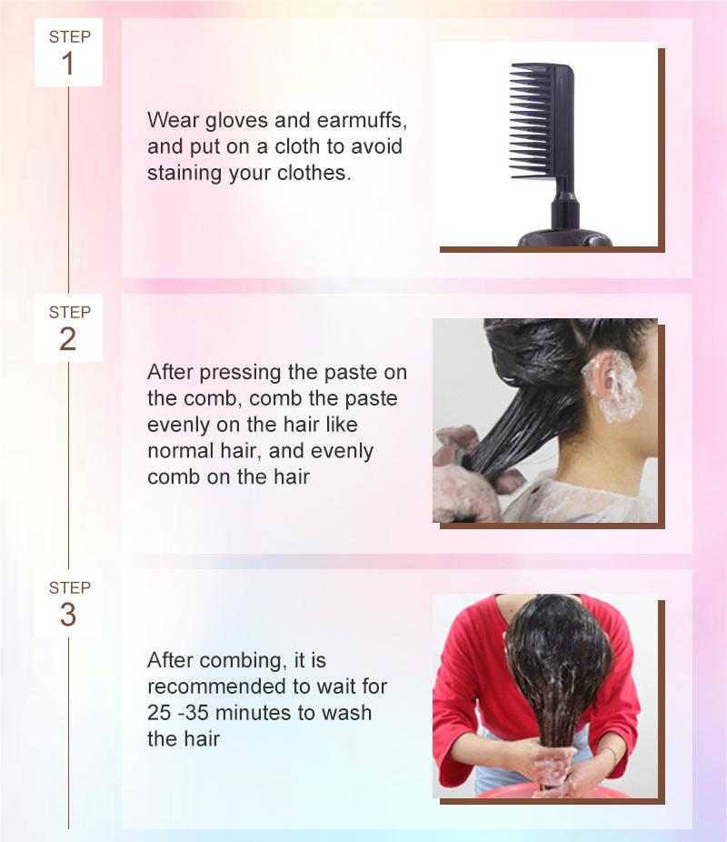 Plant-Based Hair Dye with Built-In Comb