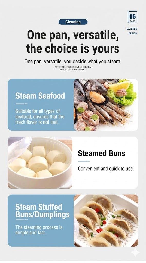 Multifunctional Microwave Steamer - With Keep Warm Function - Healthy Cooking & Steaming