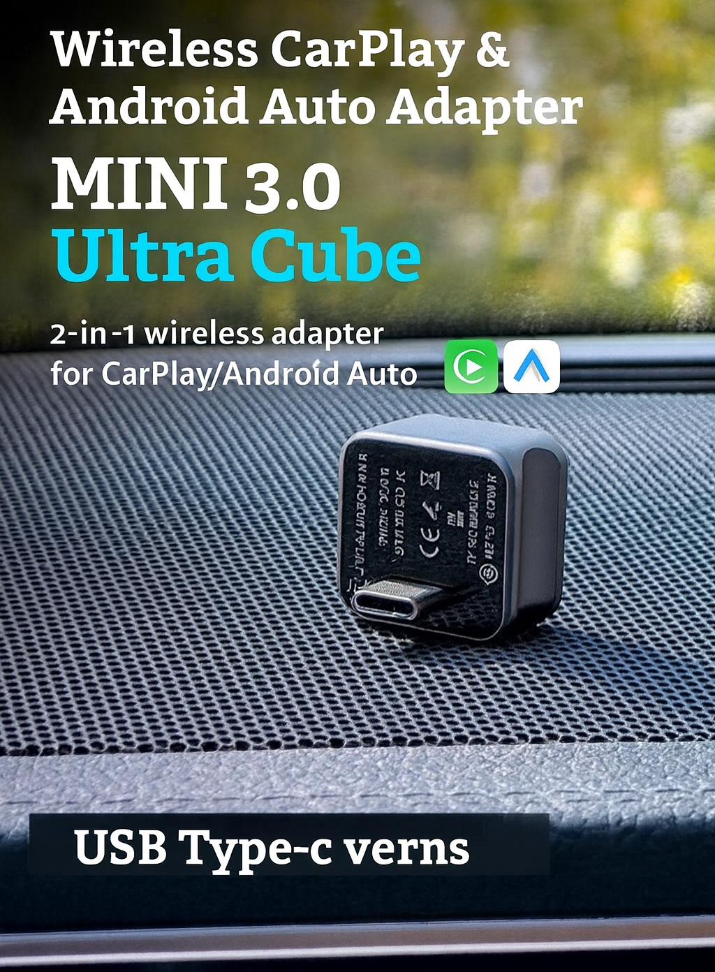 Ultra Cube – Wireless Adapter for CarPlay & Android Auto