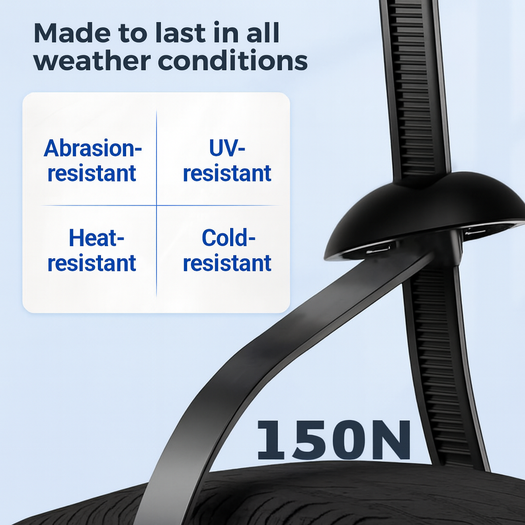 Reusable Nylon Cable Ties – Set of 50