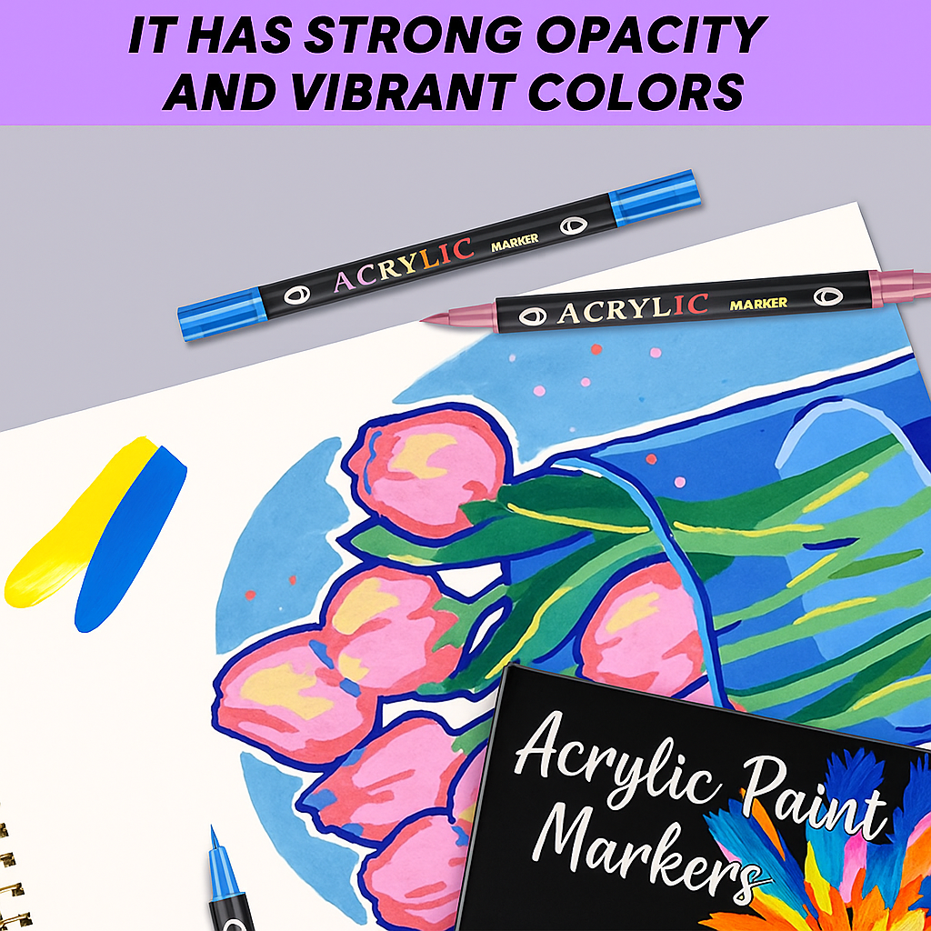 Acrylic Paint Markers with Dual Tips