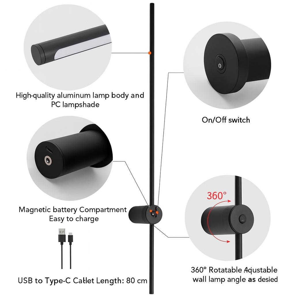 Wireless Wall Lamp with Modern Design