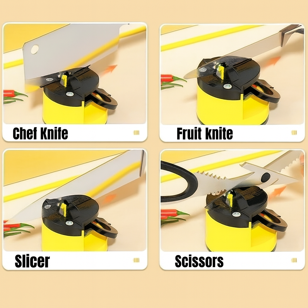 Mini Knife Sharpener with Suction Cup – Compact & Safe Sharpening