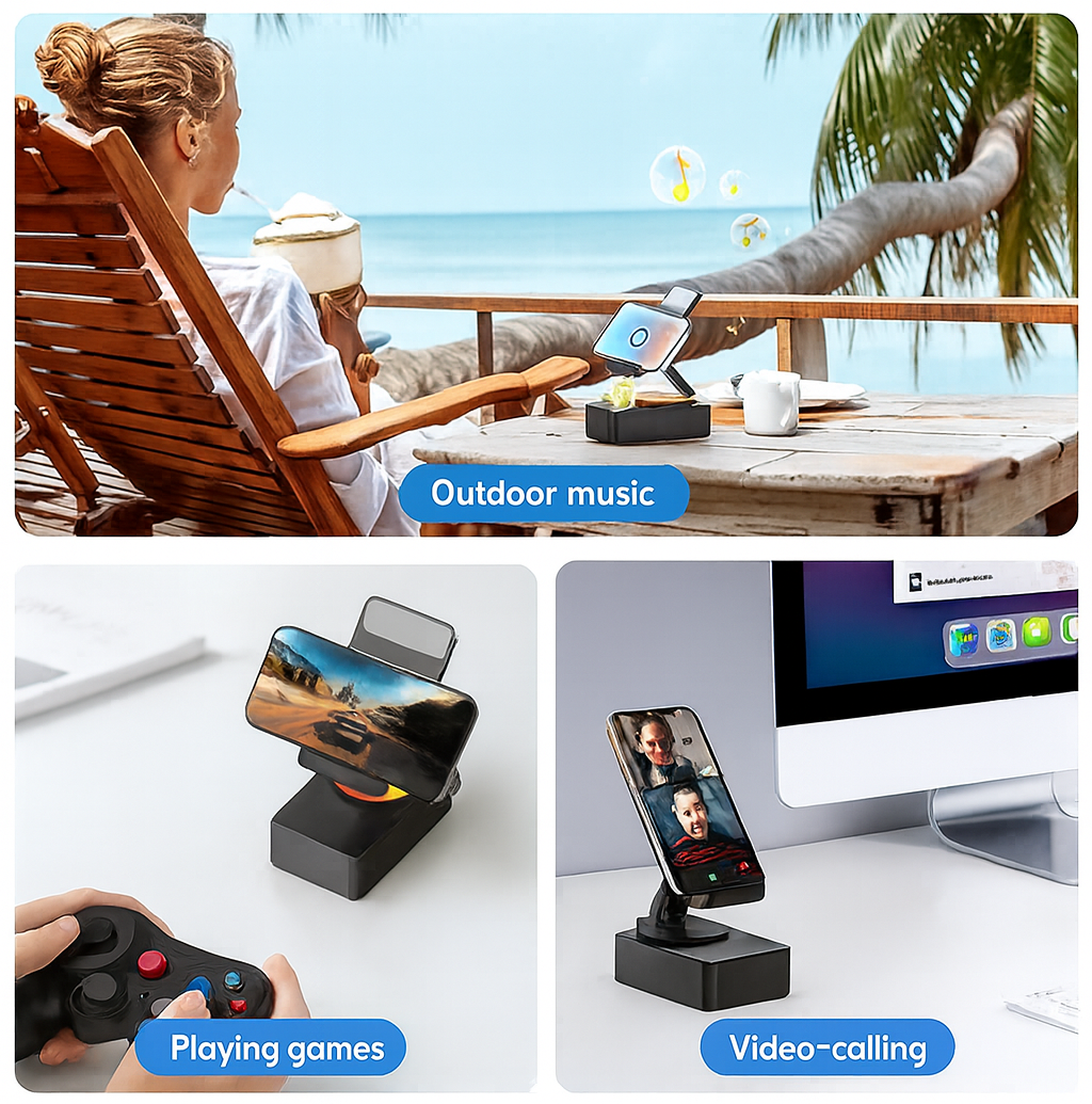 5-in-1 Bluetooth Speaker & Phone Holder