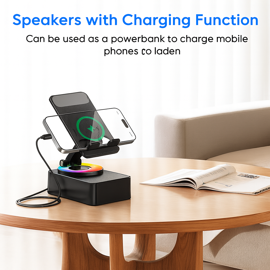 5-in-1 Bluetooth Speaker & Phone Holder