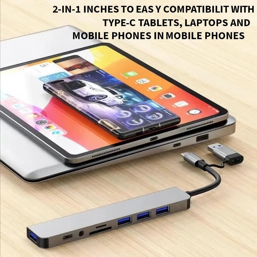 8-in-2 USB-hub