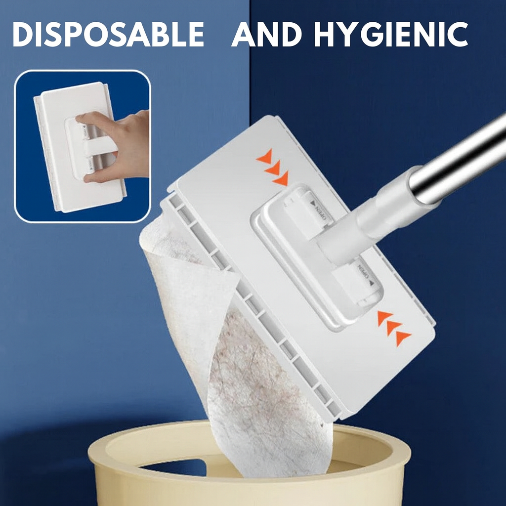 Disposable Dust Mop with 4 Reusable Cloths