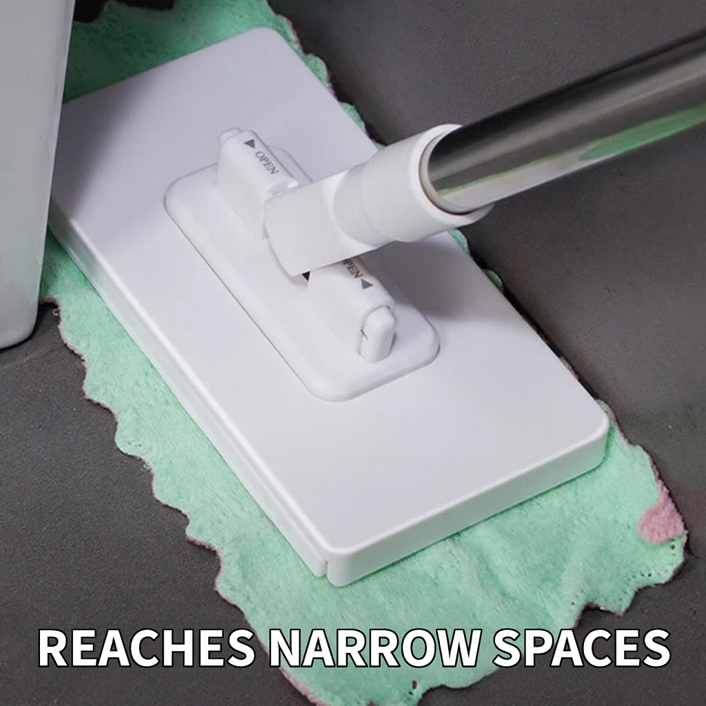 Disposable Dust Mop with 4 Reusable Cloths