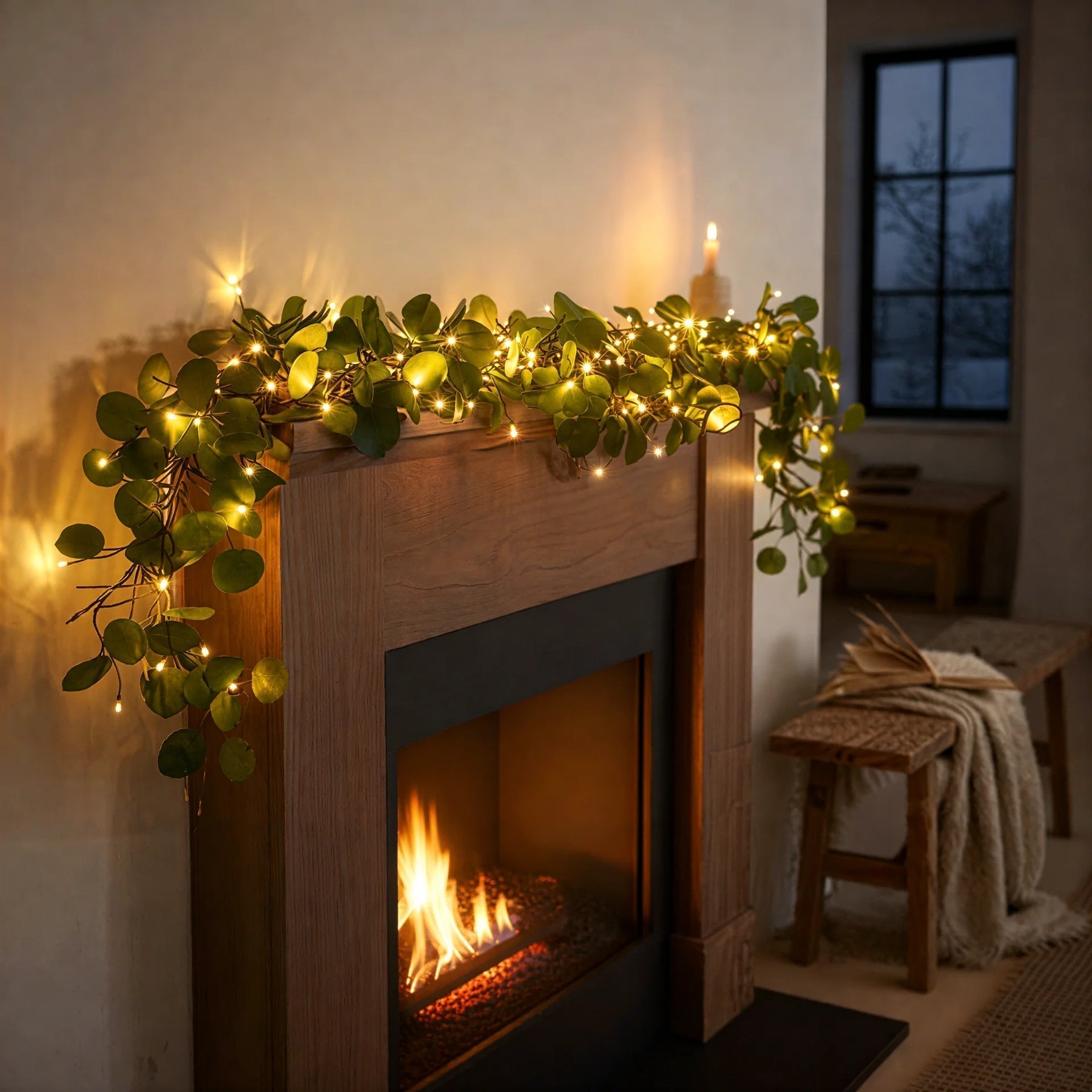 Atmospheric Olive Branch String Lights (Wireless)