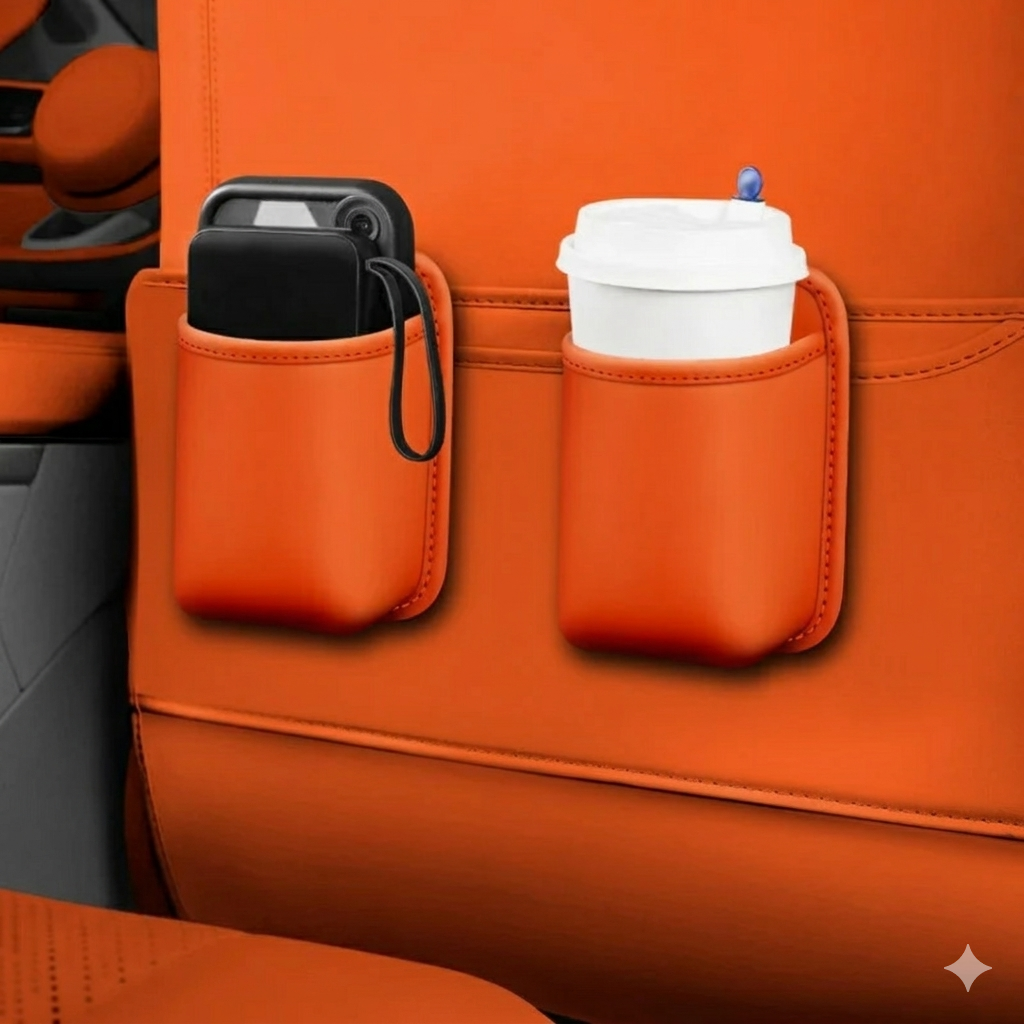 2-in-1 Leather Car Cup Holder