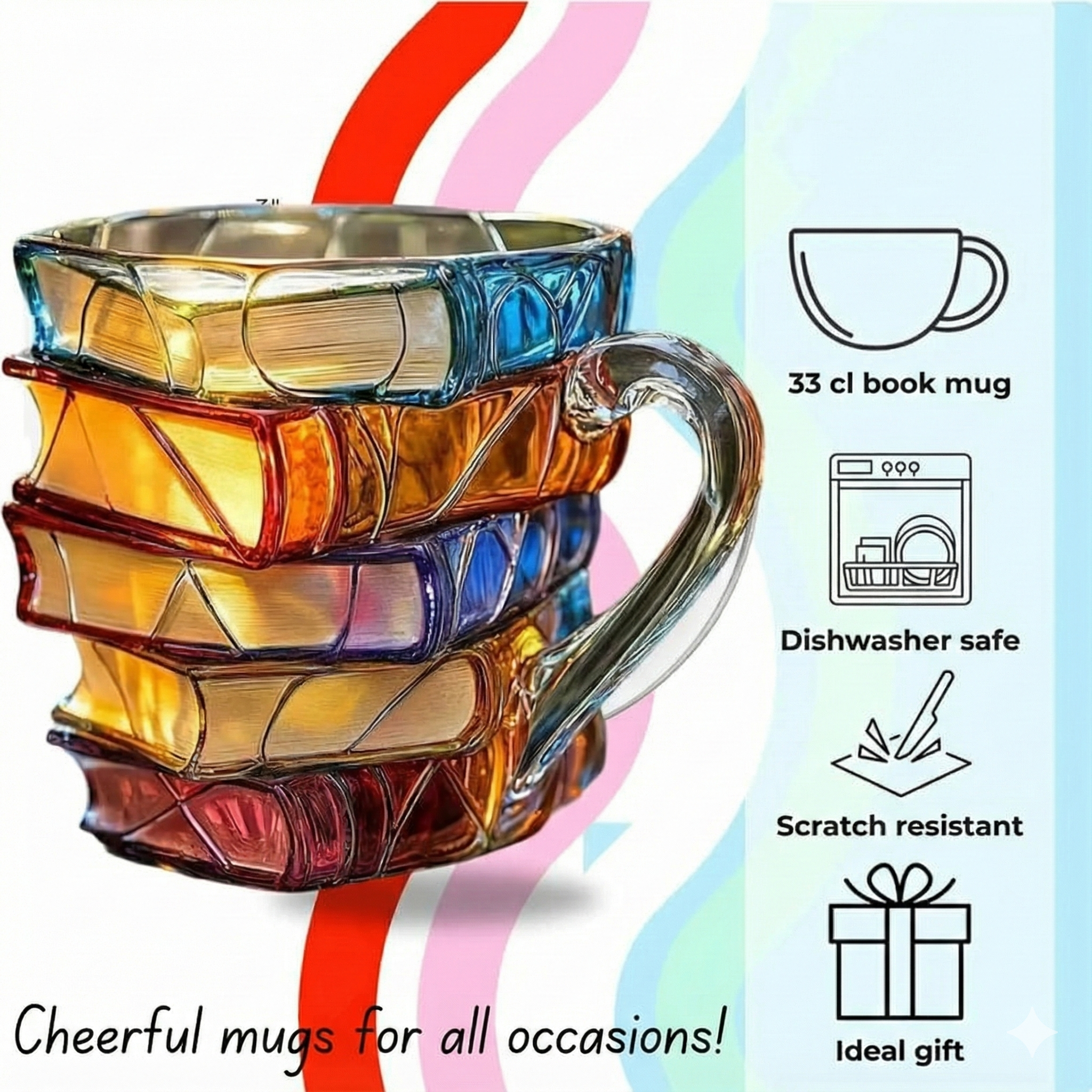 Hand-Painted Book Lover Mug