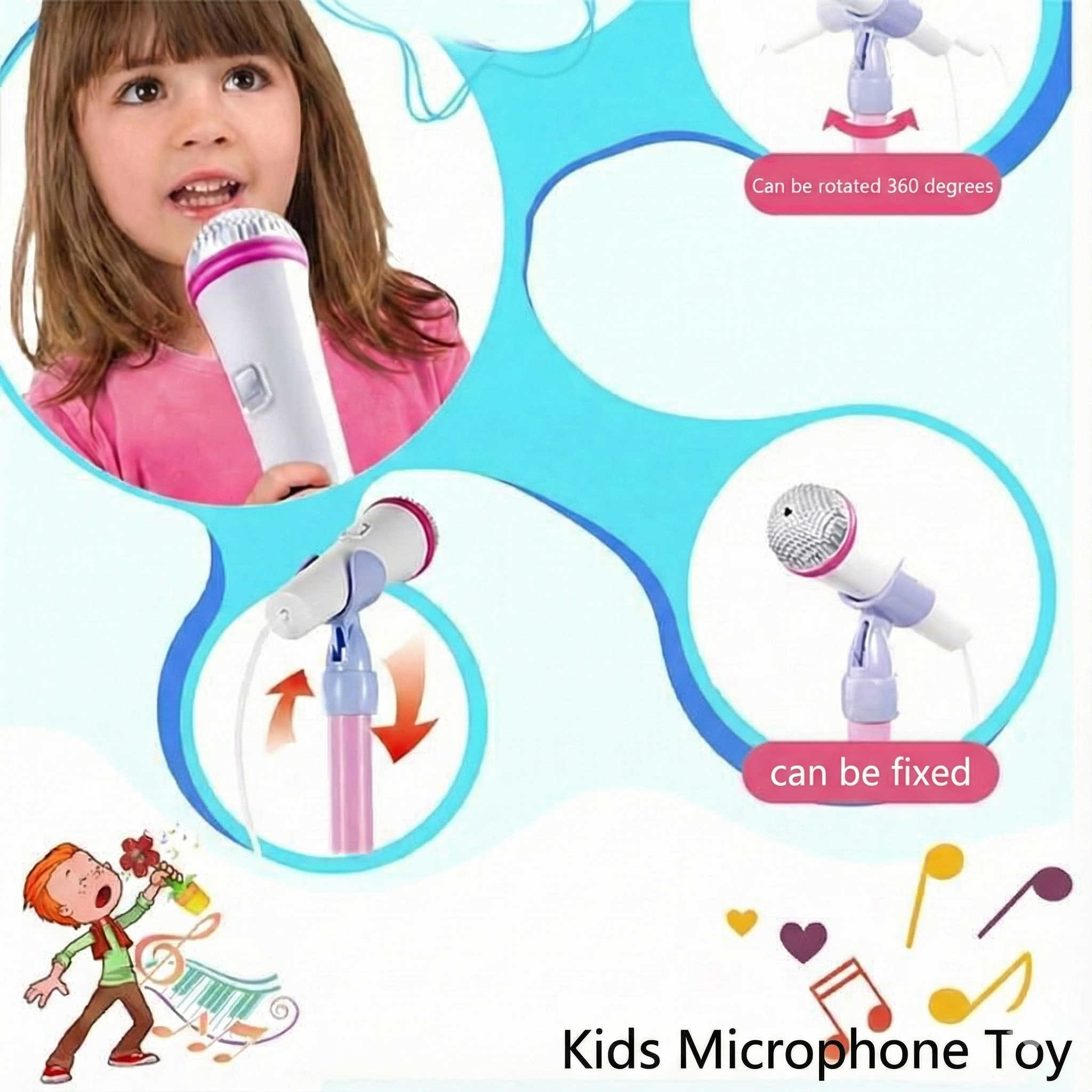 Rechargeable Karaoke Microphone with Bluetooth