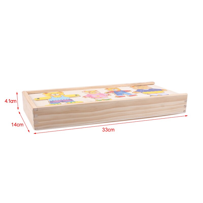 Wooden Bear Dress-Up Puzzle – Puzzle Box with Storage Case (Educational Toy)