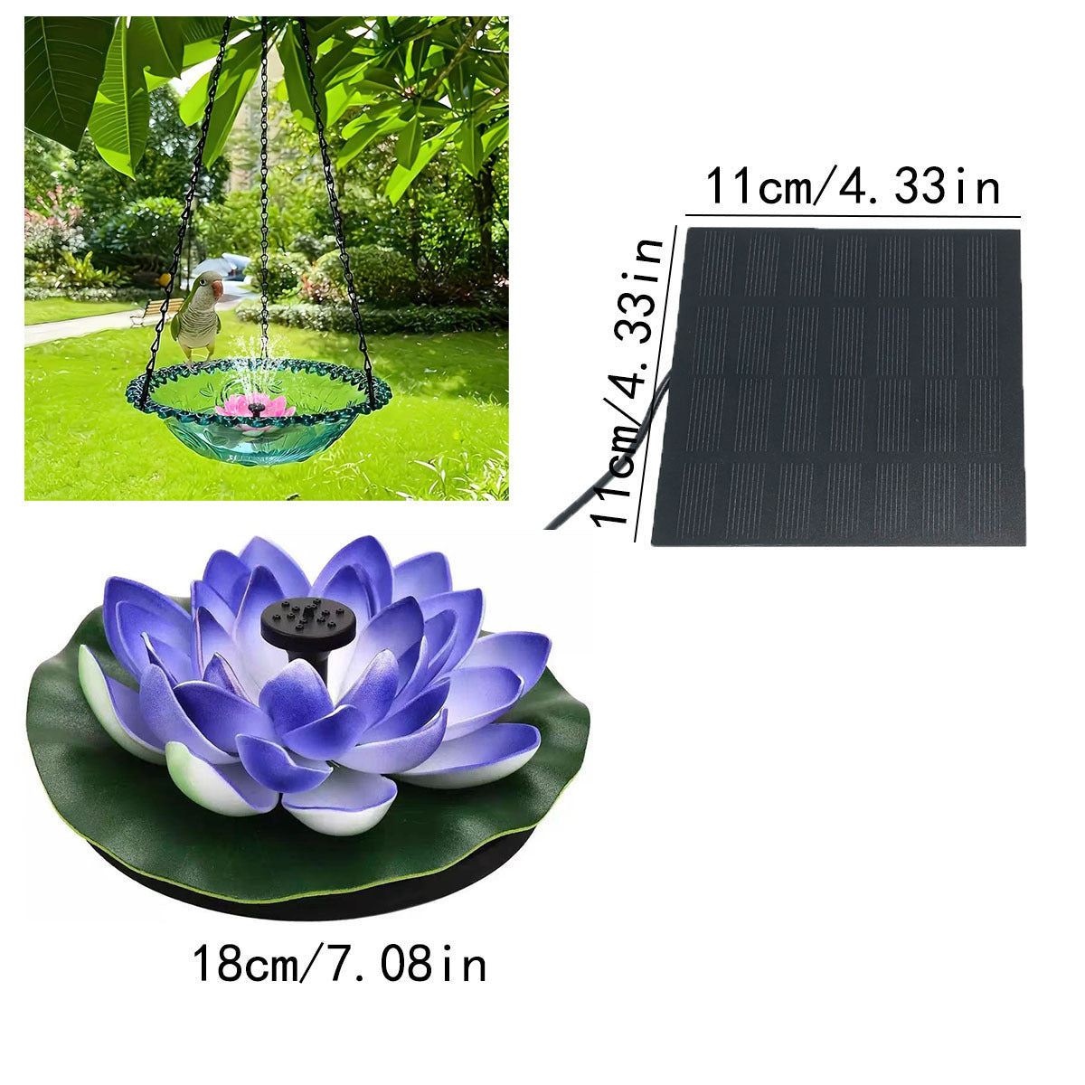 Solar Lotus Fountain – Floating Garden Fountain for Pools and Ponds