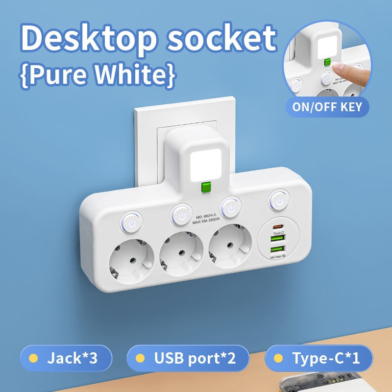 Multi-port EU plug adapter
