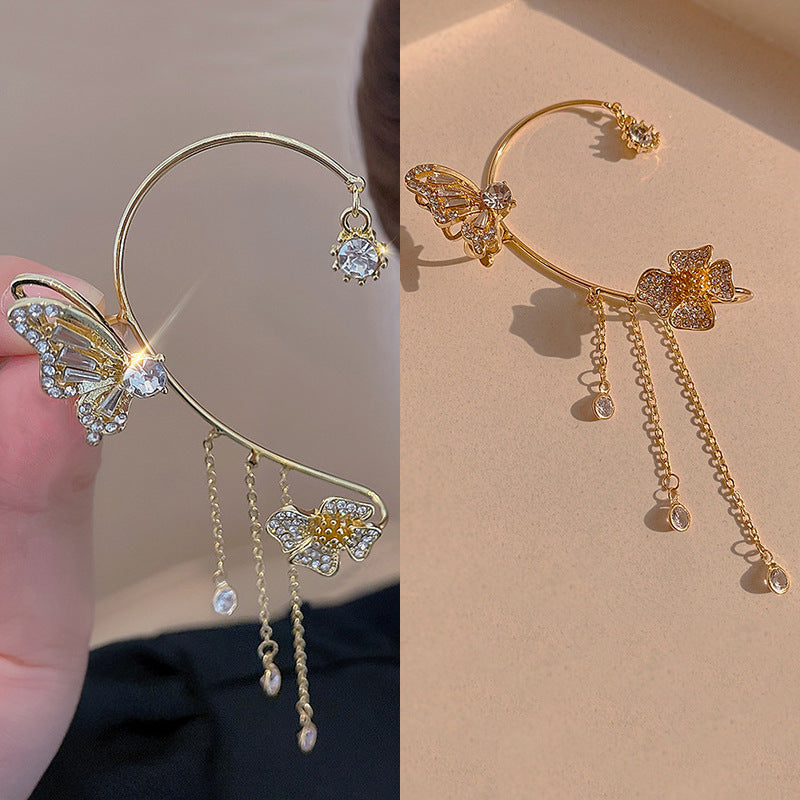 Simple Clip-On Earrings with Butterflies, Floral Motifs & Tassels – Elegant, Comfortable, No Piercing Required