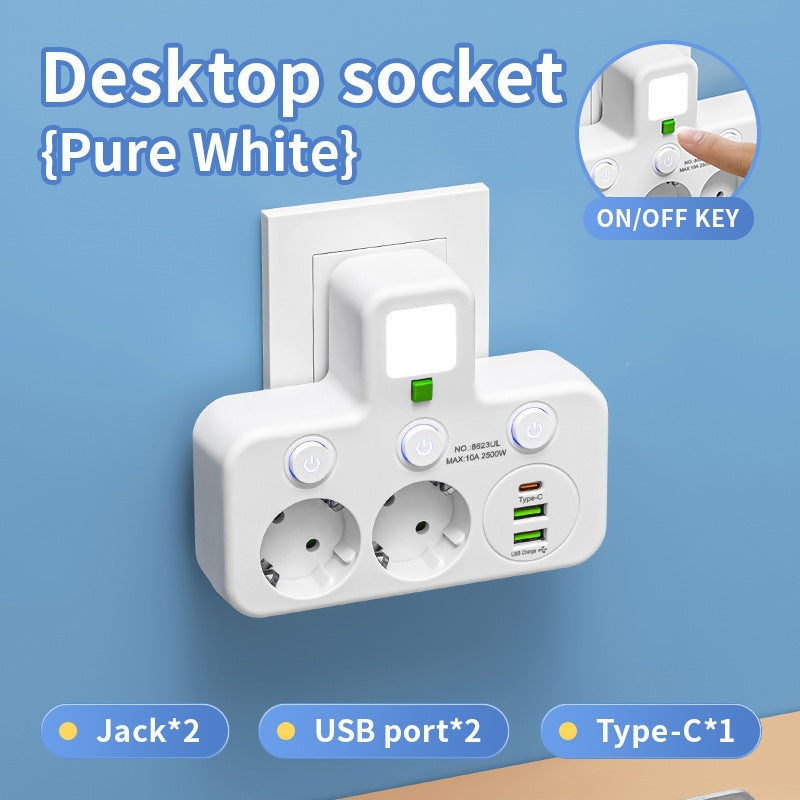 Multi-port EU plug adapter