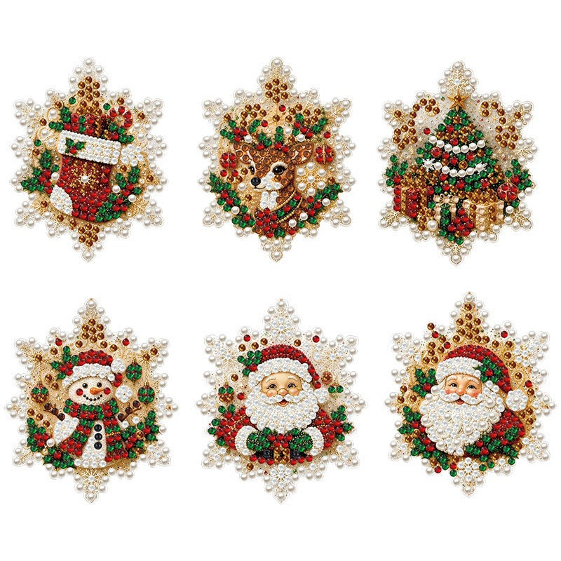 6-Piece DIY Diamond Painting Set for Christmas Ornaments & Decor