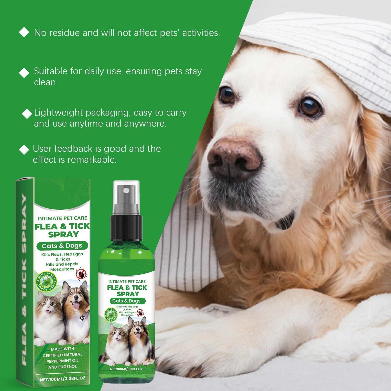 Natural Flea and Tick Protection Spray 🐱🐶