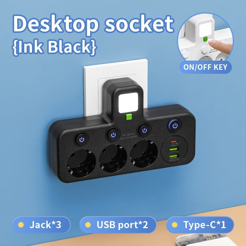 Multi-port EU plug adapter