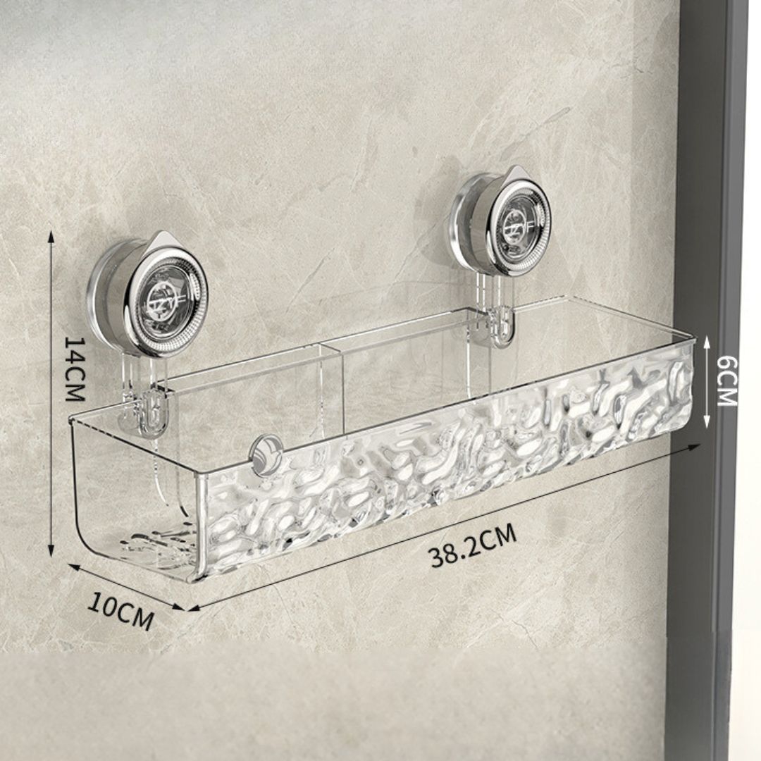 Bathroom Corner Shelf with Suction Cups – No-Drilling Storage Organizer