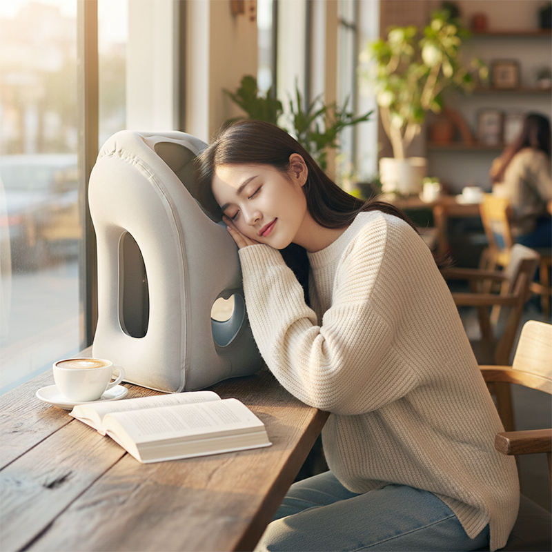 Inflatable Ergonomic Travel Pillow – Compact and Portable Neck Pillow for Planes, Trains, and Cars