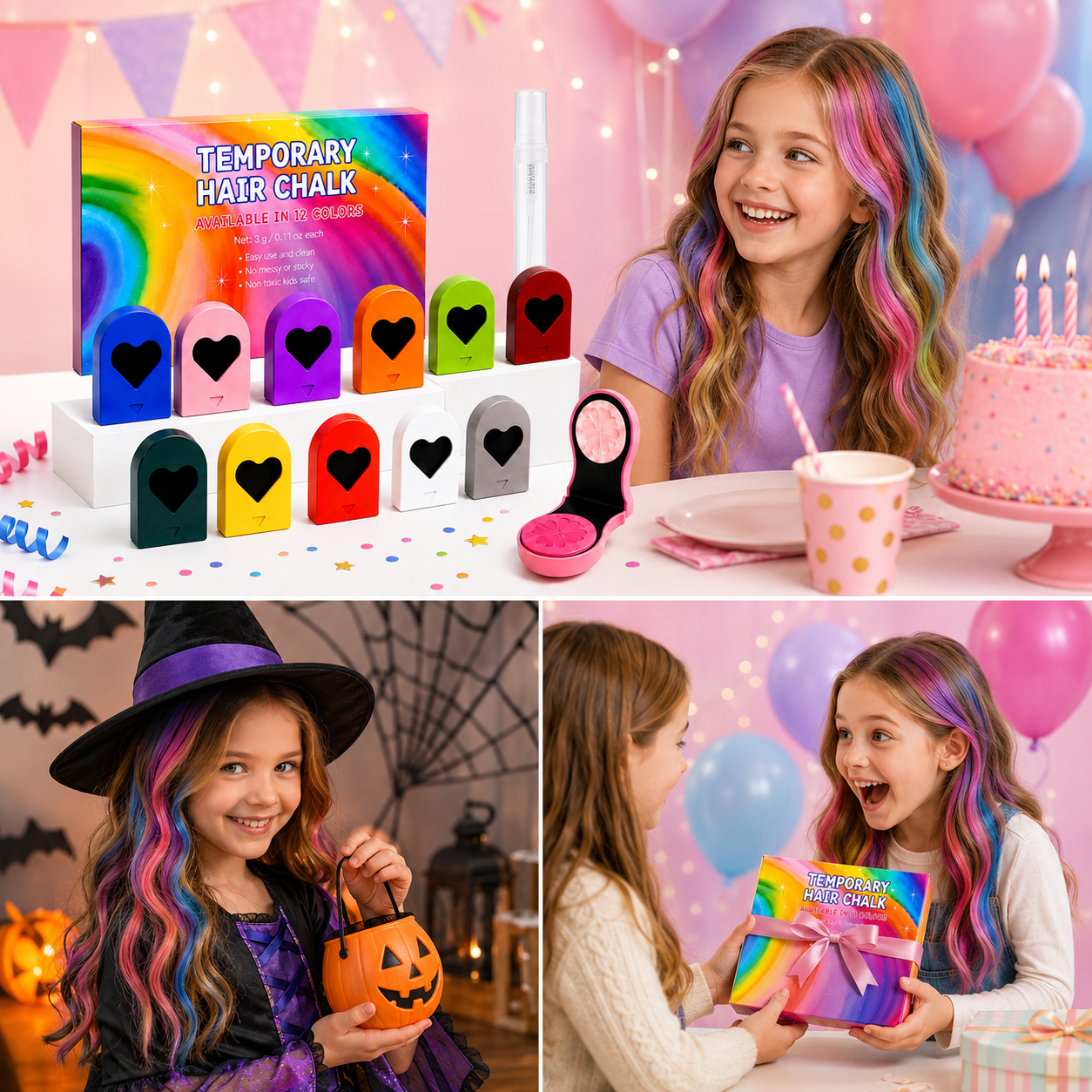 ColorPop Hair Chalk – 12 Washable Colors