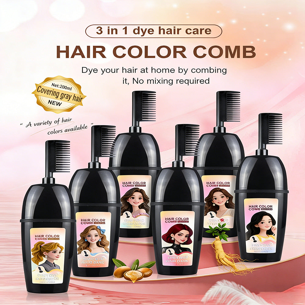 Plant-Based Hair Dye with Built-In Comb