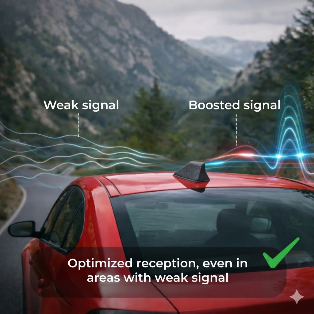 Shark Fin Car Antenna Amplifier - Improved Radio Reception